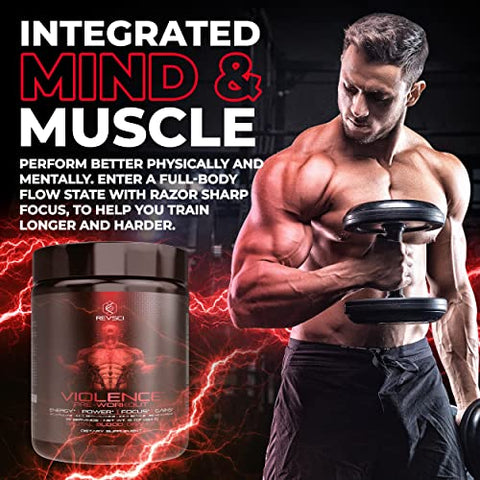 Revolution Science - Violence Pré-Treino em Pó para Homens – Explosão de Energia e Performance