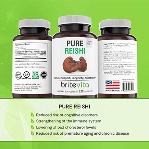 Britevita - Suplemento Alimentar Reishi Puro 120 Cápsulas Veganas – Marca em Destaque