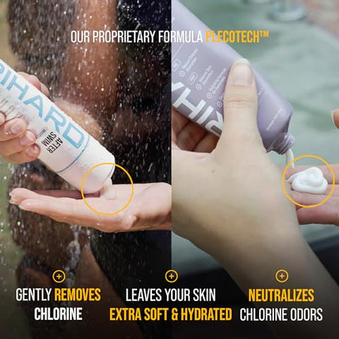 TRIHARD - Conjunto de Cuidados com a Pele Ultimate Chlorine Defense – Loção Corporal e Gel de Banho | Proteção Pré-Natação, Remoção de Cloro Pós-Natação e Hidratação para a Pele de Nadadores