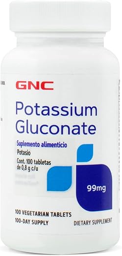 Potássio Gluconato 99mg, 100 Comprimidos, Suporta Função Muscular Normal - GNC
