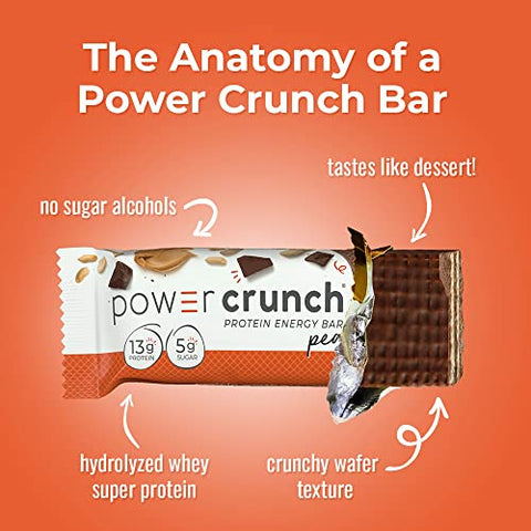Barras de Wafer de Proteína, Pack Sortido com 6 Sabores – 30 Barras de 40g. Snacks de Alta Proteína com Sabor Delicioso - Power Crunch
