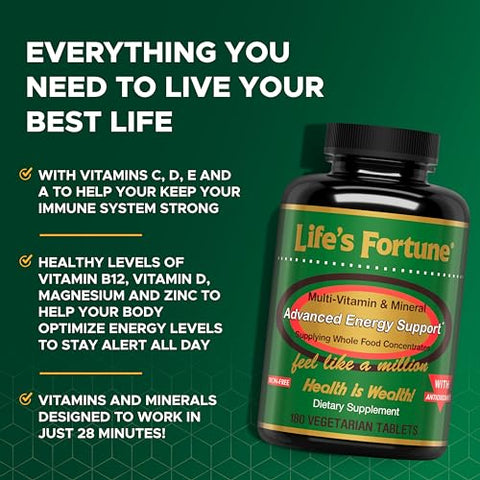 Life's Fortune - Life’s Fortune Multivitamina – Fórmula Completa para uma Vida Saudável – 60 Cápsulas