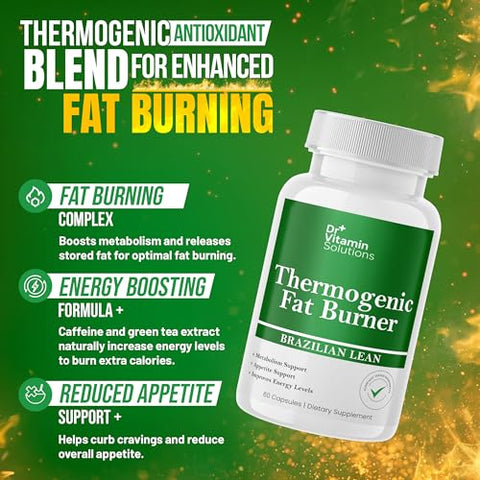 DR VITAMIN SOLUTIONS - Dr Vitamin Queimador de Gordura Termogênico Brazilian Lean, Vitaminas para Perda de Peso, Redutor de Cintura