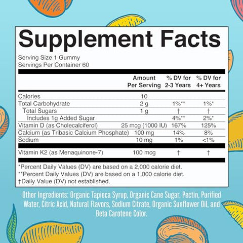 MaryRuth Organics - Cálcio com Vitamina D – Fortaleça seus ossos  X – 60 cápsulas de 500mg