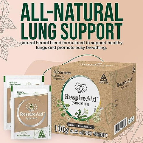 Sun Ten - SUNTEN RespireAid™ Limpeza Pulmonar Natural – Fórmula Exclusiva – 100% Eficiente