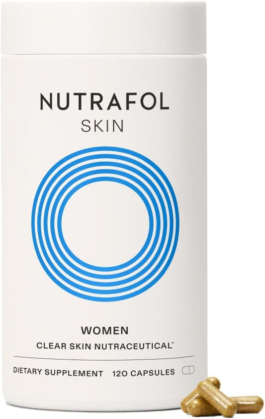 Clear Skin – Suplemento para Acne em Mulheres, Testado Clinicamente para uma Pele Mais Clara e Suave, Fórmula Médica, Vegano – 1 Mês de Fornecimento - Nutrafol