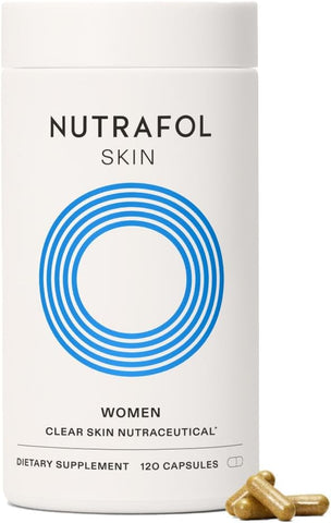Clear Skin – Suplemento para Acne em Mulheres, Testado Clinicamente para uma Pele Mais Clara e Suave, Fórmula Médica, Vegano – 1 Mês de Fornecimento - Nutrafol