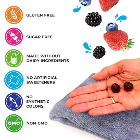 Kids Gummies Vegan 50 Superfoods 15 Vitaminas Minerais Suporte Imunológico 3g Fibra Mixed Berry 4 Anos 1 Mês (60 Gummies) - Orgain