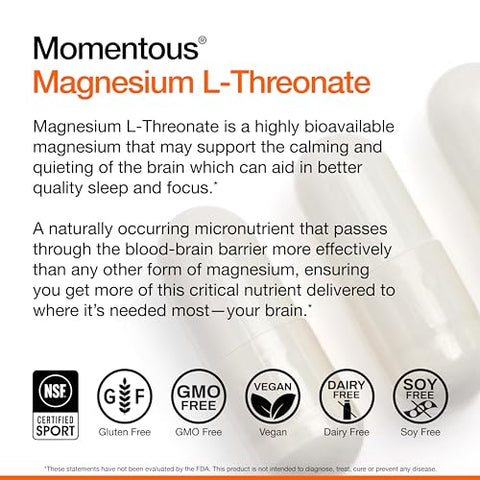 Magtein Magnésio L-Treonato 145mg – Suplemento de Magnésio para Função Cognitiva - Momentous