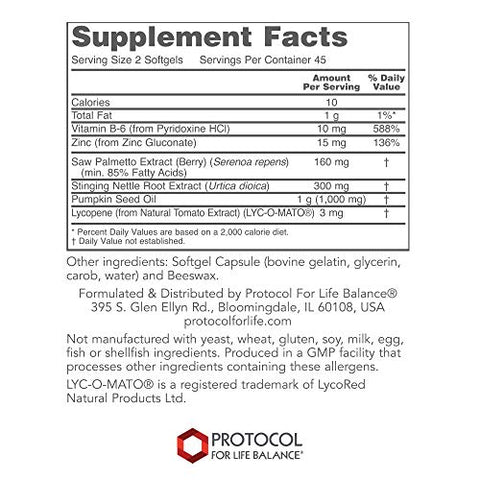 PROTOCOL FOR LIFE BALANCE - Protocolo Ortho Próstata – Suplemento para a Saúde da Próstata Masculina – com Extrato de Saw Palmetto e Extrato de Urtiga