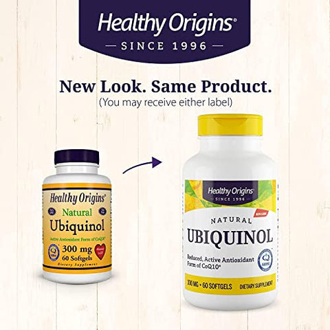 Ubiquinol 300 mg – CoQ10 Ativado – Suplemento Kaneka Ubiquinol para Saúde Cardíaca - Healthy Origins