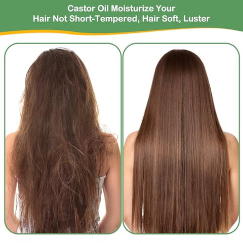 MMPANG - Óleo de Rícino Puro 100%% Extraído a Frio Certificado Orgânico USDA Frasco de Vidro Livre de Hexano para Estimular o Crescimento Capilar, Hidratar a Pele do Corpo