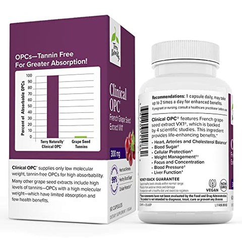 Clinical OPC – Saúde Cardiovascular | Antioxidante Potente | 60 Cápsulas - Terry Naturally