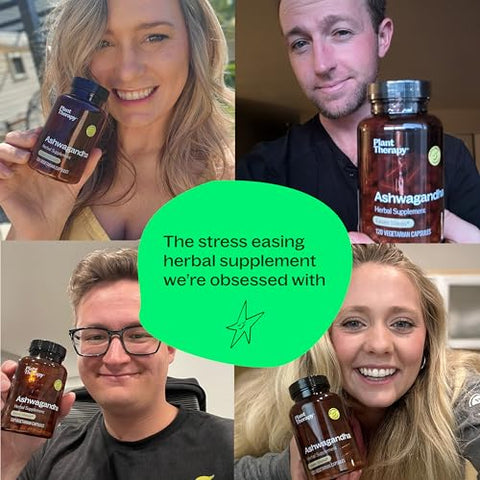 Ashwagandha Cápsulas de Suplemento Herbal, Erva Adaptogênica para Relaxar - Plant Therapy