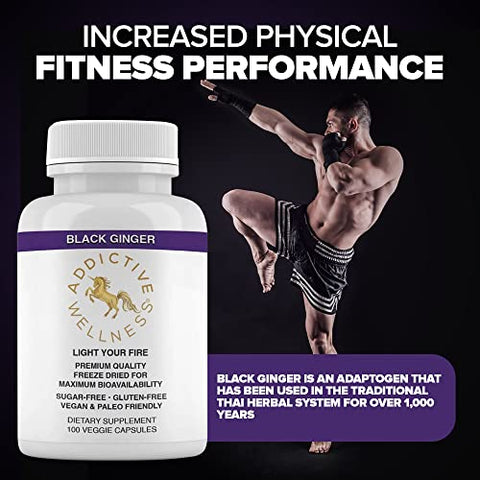 Energia e Resistência com Gengibre Preto Tailandês para Homens – Suporte ao Metabolismo Energético – 60g - Addictive Wellness