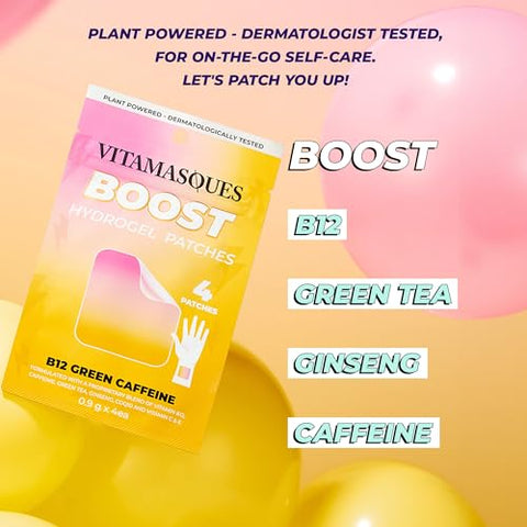 Energy Patches – Adesivos Energéticos Boostme Wellness Hydrogel (3-Pack) – Adesivos de Vitamina B12 para Mulheres - Vitamasques