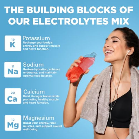 Pó de Eletrólitos Keto | Eletrólitos Amigáveis ao Keto com Potássio, Magnésio, Sódio, Cálcio | Mistura Energética de Bebida de Eletrólitos Keto | Sem Açúcar, Zero - Keto Vitals
