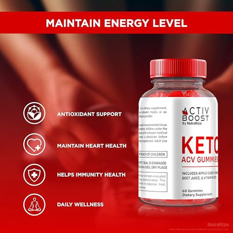 NutraRize - Activ Boost Keto ACV Gummies – Gomas de Keto ACV para Perda de Peso Avançada, Máxima Potência, Goma de Keto ACV, Avaliações de ActivBoost Gomitas