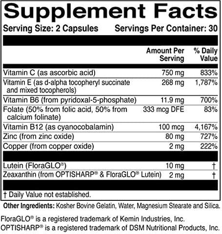 ScienceBased Health - MacularProtect AREDS2 Vitamina – Proteção para os Olhos com Fórmula Avançada – 60 cápsulas
