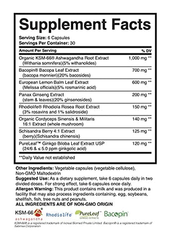 Adapt All Herbal Adaptogen – Redutor de Estresse Natural – 60 cápsulas – 100% Natural – Marca Brain Forza - Brain Forza