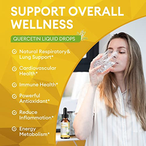 M inch - Gotas Líquidas de Quercetina – Suplemento de Quercetina 1000mg – 4X Mais Potente Que Comprimidos | Marca: Quercetin Drops