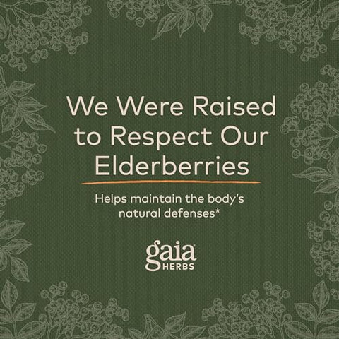 Black Elderberry Gummies Extra Forte – Delicioso Suporte Imunológico – Feito com Certificado Orgânico de Sambucus Nigra – Sistema Imunológico – 60 gummies - Gaia Herbs