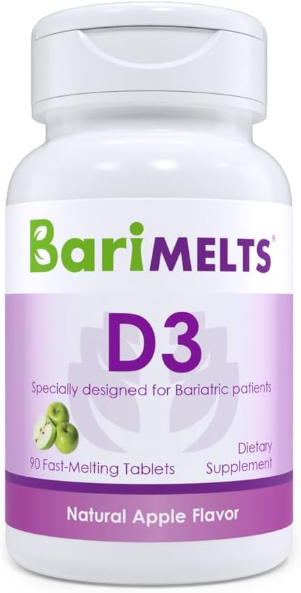 Vitamina D3 5000 UI – Suprimento de 3 Meses (90 Comprimidos de Dissolução Rápida) – Vitaminas Pós-Operatórias para Bariátrica - BariMelts