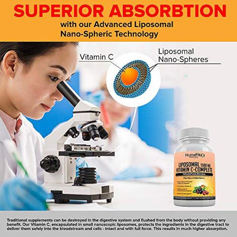 MoxyVites - Liposomal Vitamin C with Zinc Capsules – Vit C Organic Elderberry, Amla, Camu Camu – Alta Absorção de Vitamina C, Anti Aging, Suporte Imunológico, 1500mg/Porção 3 Meses de Fornecimento Sem Glúten