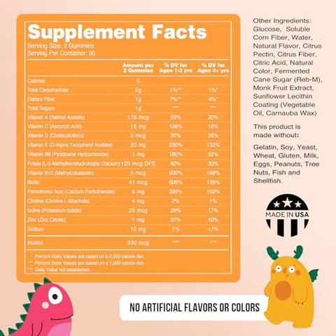 Kids Vitamin Gummies – Vitaminas Infantis A, C, D, E, B6, B12, Zinco – Sem OGM, Sem Glúten, Sem Gelatina – Vegano – 3 Sabores de Frutas – 30 Dias de Fornecimento - NAKED
