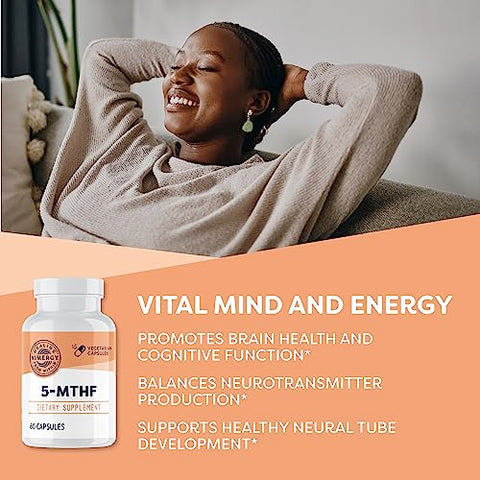 5-MTHF: Cápsulas Altamente Absorvíveis para Saúde Cerebral – 60 Porções - Vimergy