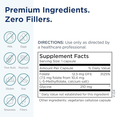 7.5mg L-Methylfolate – Fórmula Profissional de Methyl Folate Ativo, Suplemento 5-MTHF para Suporte do Humor | MethylPro 7.5mg L-Methylfolate – Fórmula Profissional de Methyl Folate Ativo, Suporte do Humor - MethylPro