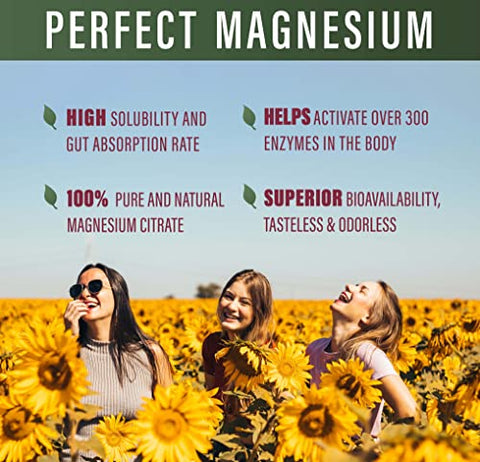 Perfect Supplements - Pó de Citrato de Magnésio Perfeito – 270g | Magnésio em Pó de Alta Qualidade
