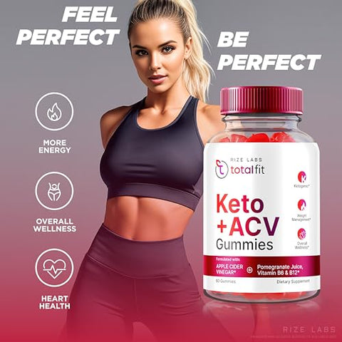 rize labs - Total Fit Keto ACV Gummies – Gomas de ACV TotalFit Keto para Perda de Peso Avançada, Goma de ACV Keto, Suplemento Premium para Bem-Estar Total, Avaliações Oficiais de Vinagre de Maçã (60…)