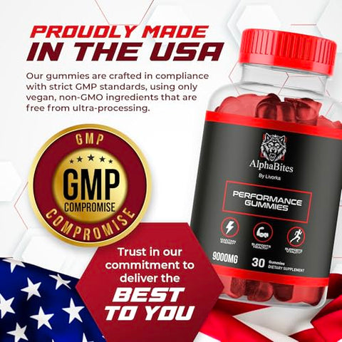 LIVORKA - Alpha Bites Gummies 9000 MG – 5 Pacotes, Fórmula Avançada, Resenha, 150 Gomas