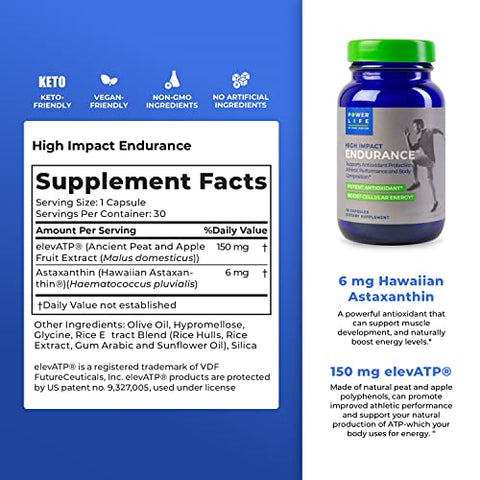 Tony Horton – Suplemento de Suporte ao Desempenho Atlético com Astaxantina de Alta Resistência e ElevATP, 30 Cápsulas - POWERLIFE