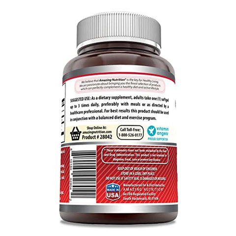 Amazing Nutrition - Amazing Formulas CLA | Suplemento de Ácido Linoleico Conjugado | 1250 Mg | Cápsulas | Não-OGM | Sem Glúten | Fabricado nos EUA (120 Unidades)