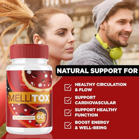 rize labs - MelliTox Cápsulas (2 Unidades) – Fórmula de Máxima Potência para Desintoxicação Corporal – Resenha MelliTox (120 Cápsulas)