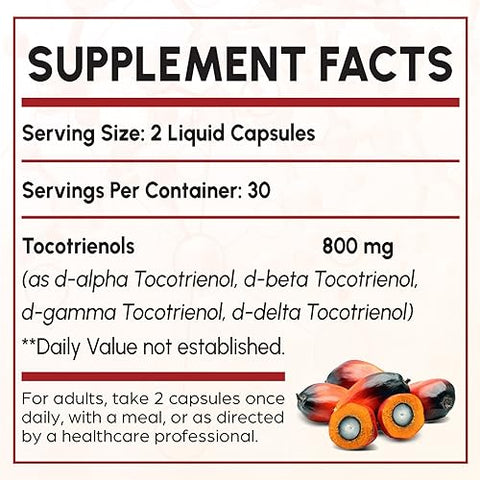 Kroppssund - Tocotrienol Full Spectrum – Tecnologia de Fusão Avançada, Vitamina E-Tocotrienol 800mg, Antioxidante Poderoso, Cardiovascular, Alta Taxa de Absorção – 120 Cápsulas