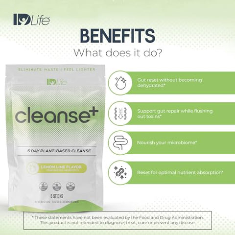 Limpeza – Limão-Lima | Pó para Bebida de Limpeza – Fórmula de Reinicialização Intestinal de 5 Dias para Eliminação Saudável e Absorção de Nutrientes – para Saúde Digestiva e Intestinal – 5 Sticks - IDLife