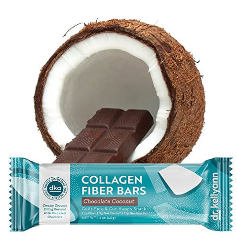 Keto Barra de Colágeno de Fibra (12 barras) – Alta Fibra, Baixo Carboidrato – Sem Glúten, Não-OGM - Dr. Kellyann