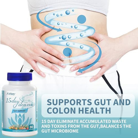 15 Day Cleanse Detox Suporte Intestinal para Mulheres – Limpeza Intestinal e Desintoxicação - Airboy
