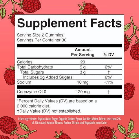 CoQ10 Gummies | Suprimento de 1 Mês | Suplemento CoQ10 para Adultos | Orgânicos MaryRuth - MaryRuth Organics