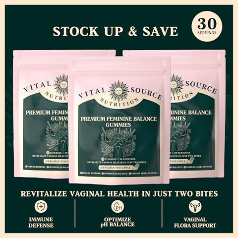 Gomas Premium de Equilíbrio Feminino – para a Saúde da Mulher - Vital Source Nutrition
