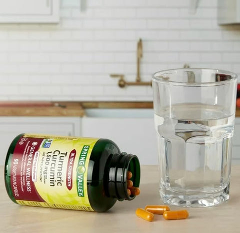 SupeRed - Spring Valley Curcumin Ultra Strength – 90 Cápsulas Vegetarianas de 1.500 mg – Guia Nutricional Incluso (2 Itens)