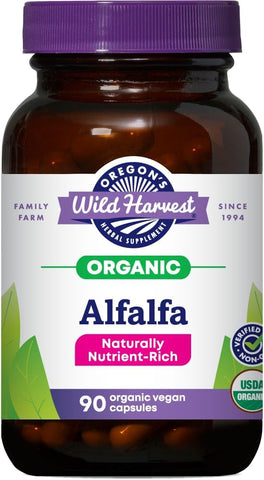 Oregon's Wild Harvest - Oregon’s Wild Harvest Cápsulas de Alfafa Orgânica, 90 Unidades – Suplementos Herbais Não-OGM