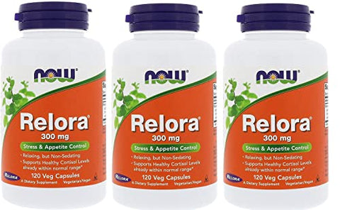 NOW Foods - Now Foods Relora 300 mg – Cápsulas Vegetais, 120 Unidades (Pacote com 3)