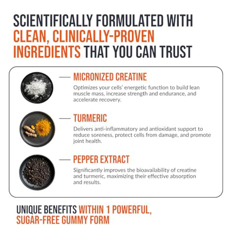 EcoWise Wellness - Gummies de Creatina Monohidratada 5g, Mastigáveis para Homens | Marca: Gummies