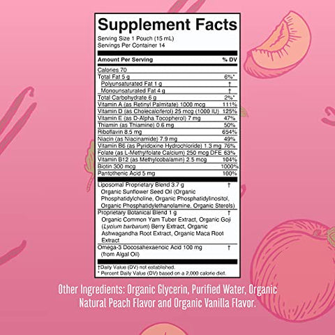 Multivitamínico Orgânico USDA para Mulheres, Sem Açúcar, Vitaminas Líquidas para Mulheres, Suplemento de Suporte Imunológico, Ashwagandha, Metilfolato, Vegano, 60ml - MaryRuth Organics