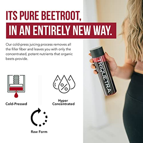 Triquetra Health - BioBeet® Max Força Pó de Suco de Beterraba – Concentrado 20:1, Cada Porção Derivada de 60.000 mg de Beterraba Orgânica – Extraído a Frio, Cultivado nos EUA – Óxido Nítrico, Circulação